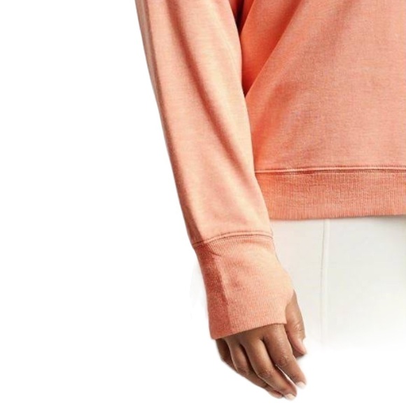 Athleta V Neck Sunrise Sweatshirt in Beach Peach Heather Plus Size 2X - Picture 3 of 14